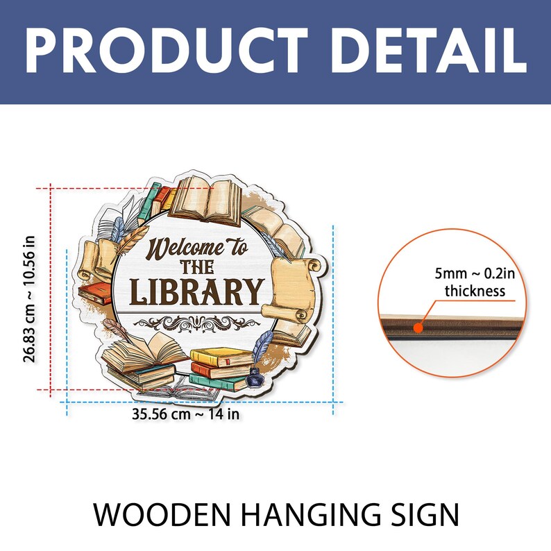 Personalized Library Door Sign, Custom Librarian Office Sign, Reading ...