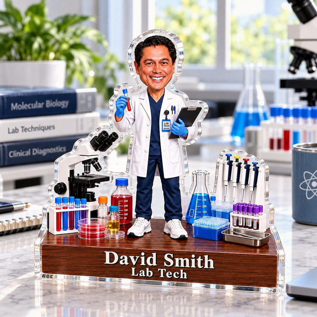 Lab Decoratons Personalized Lab Tech Portrait Acrylic Block, Custom Name Laboratory ...