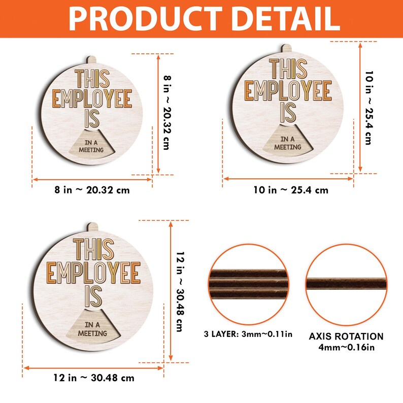 Rotating Office Door Sign, Personalized 6 Status Office Sign, in Out ...