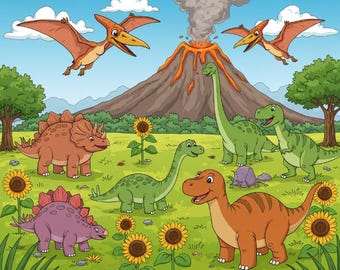 Dinosaur Coloring Book for Kids • Printable Dinosaur Pages Digital Download Pdf