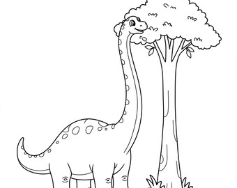 Kolorowanka z dinozaurami dla dzieci • Strony z dinozaurami do druku, cyfrowe pobieranie w formacie PDF