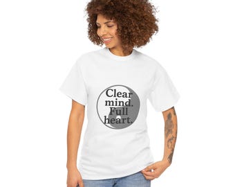 Koszulka unisex Yin Yang Clear Mind Full Heart, koszulka do medytacji, koszulka Balance, odzież zen, duchowy top