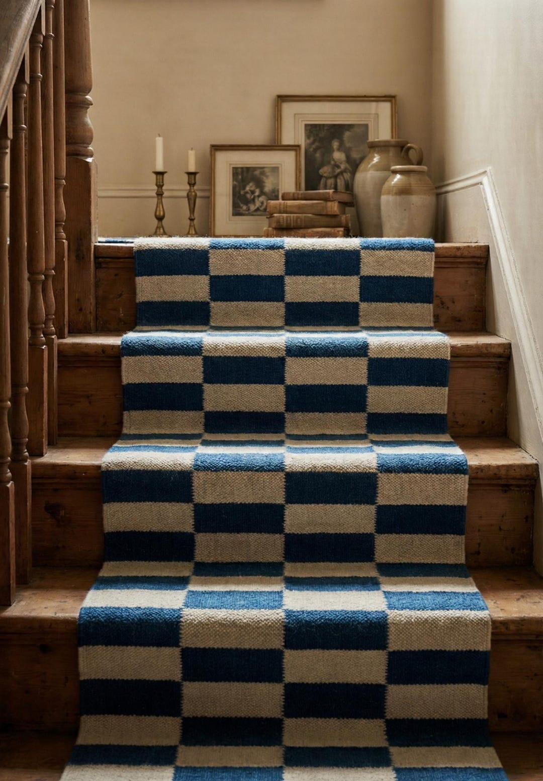 Handwoven Wool Stair Rug Runner | Customizable Wool Rug for Stairs ...