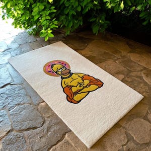 Bart Handmade Area Rug - Fun Yellow Character Tufted Carpet