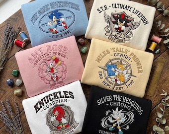 Custom Retro Gamer Embroidered Shirt, 90s Video Game Tee, Nostalgic Hedgehog Gift