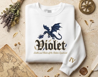 Dragon Rider Embroidered Shirt, Romantasy Booktok Gift, Dark Fantasy Reader Tee