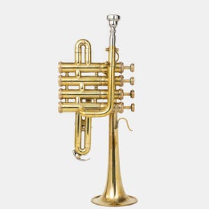 Bb Picolo Trumpet Musical Instrument Marching Band Bugle in Bb Key Parade & Ceremonial Brass Instrument Herald Trumpet Event Trumpet Gold