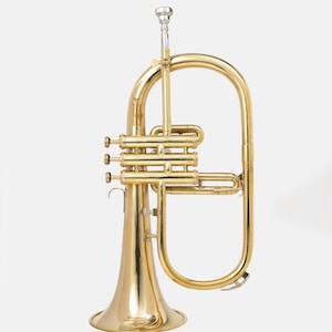 Vintage Brass FLUGELHORN 3V BRASS FINISH Professional Quality Instrument with Case and Mouthpiece Warm Jazz & Band Instrument Perfect Gift