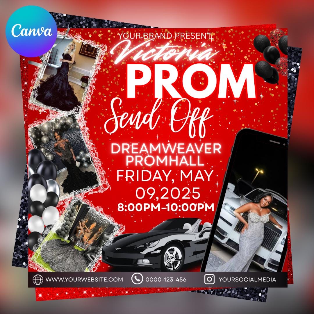 Prom Send off Flyer: DIY Canva Template (instant Download) - Etsy