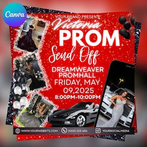 Prom Send Off Flyer: DIY Canva Template (Instant Download)