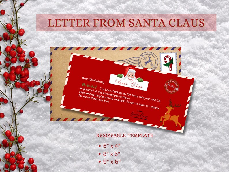 Letter From Santa Claus Printable Personalized Santa Letter