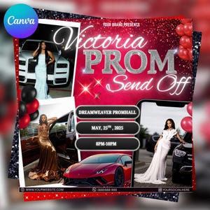 Prom Send Off Flyer: DIY Canva Template (Instant Download)
