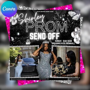 Prom Send Off Flyer, DIY Prom Flyer, Prom Canva Template, Prom Send Off, Prom Send Off Event, Editable, DIY Canva, Instant Download