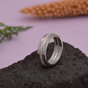925 Sterling Silver Moissanite Band Ring – 0.50 Ct | D Color, VVS1 | Modern Full-Eternity Wedding Band