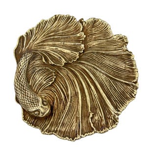 Fish Tray - Decorative Metal Tray | Small Plate | Centrepiece | Home Accent | Antique Gold or Silver Finish