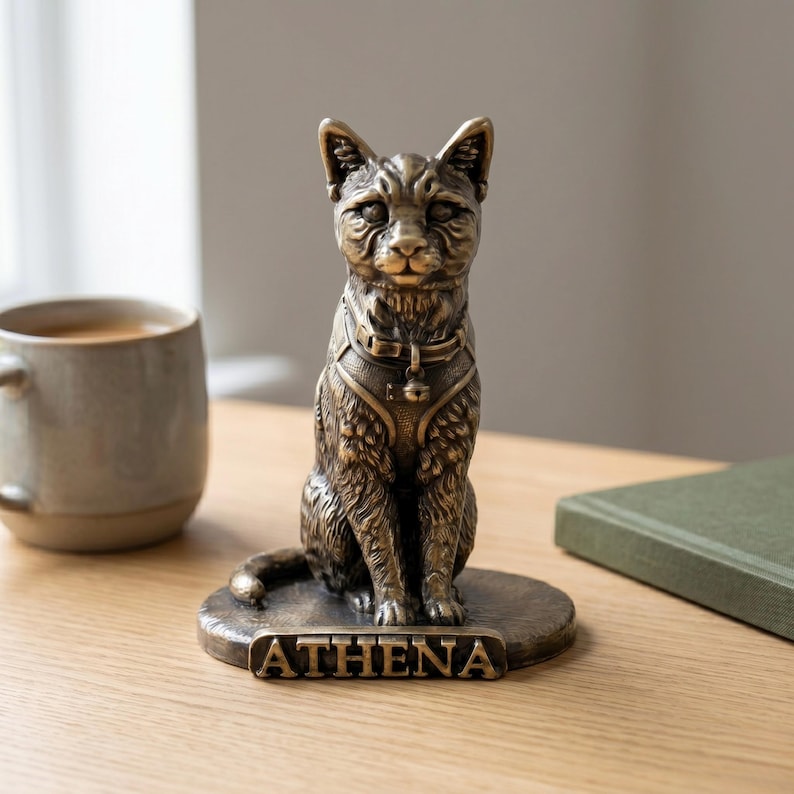 Brass Custom Figurine from Photo | Custom Pet, Birthday, Wedding, Graduation Figurine | Personalized Family Sculpture Brass Copper image 8