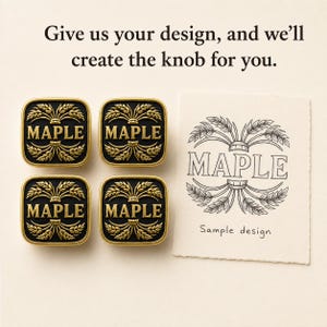 Design Your Furniture Hardware, Custom Cabinet Knobs Set of 4, Personalized Brass Drawer Pulls