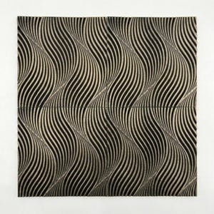 Set van geometrische duintegels – wandtegels antiek messing (4 stuks, 6 x 6 stuks) | Getextureerde patina metalen backsplash