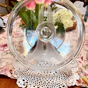 Vtg Pyrex G-1C clear glass round replacement lid- 8-3/4" fits 2.5 qt
