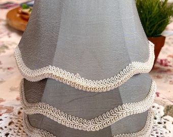 set of 3 gray silk-like chandalier lamp shades. Cottagecore, formal