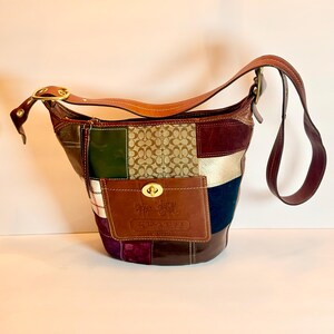 Vtg EUC 1 Owner COACH Bleecker Patchwork Holiday Crossbody Duffle 11356