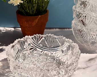 vintage American Brilliant Period cut crystal 4.5" bowl 4 available