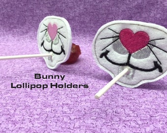 Bunny Lollipop Holder Sets, Easter Basket Fillers, Easter Basket Stuffers, Easter Photo Props, Kids Easter Favors