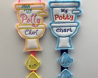 Potty Training Reward Chart, Toddler Potty Chart with Clip On Tokens, Felt Embroidered Potty Chart, Toilet Training, Easter Basket Filler