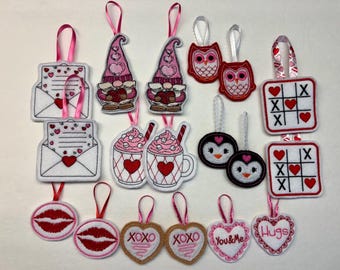 Mini adornos de fieltro para San Valentín