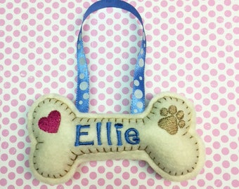 Personalized Dog Ornament, Custom Dog Ornament, Stocking Stuffer for Dog, New Puppy Gift, Dog Tag, Dog's Easter Gift, Pet Easter Accessories