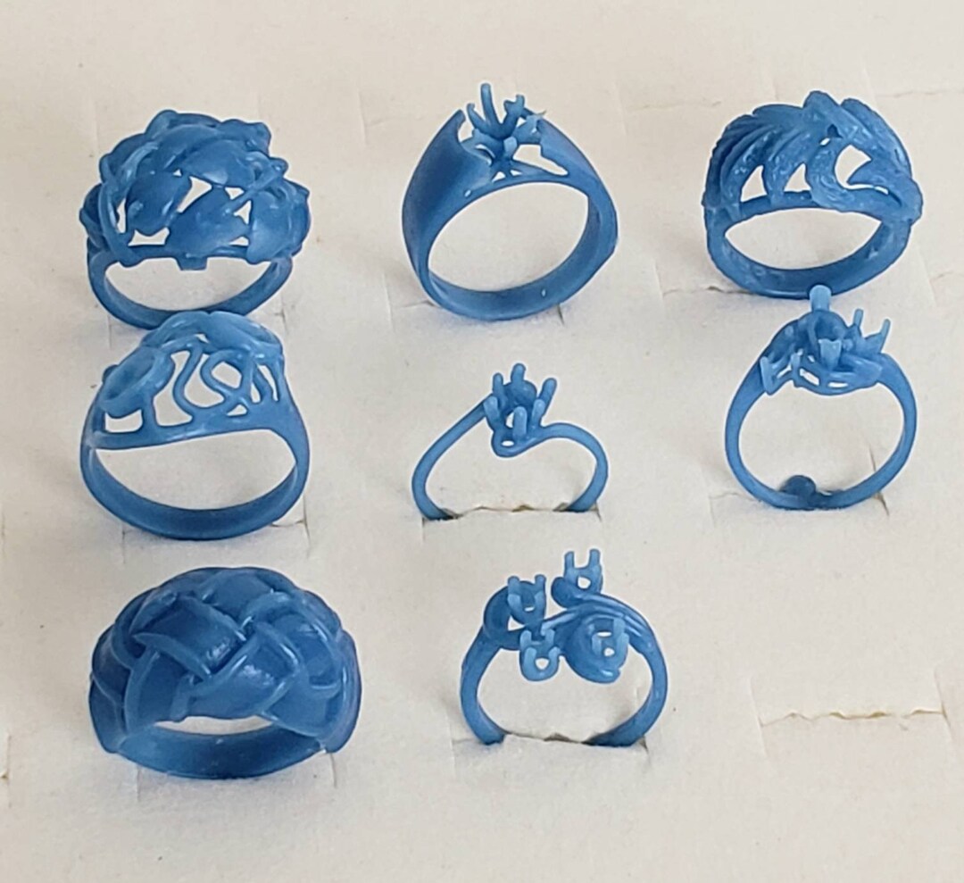 8 Ring Assortment . Jewelry Wax Patterns for Lost Wax Casting Etsy