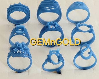 9 Wax Ring Assortment. Wax Patterns for lost wax casting 24-002