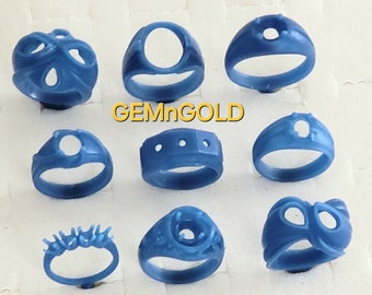 9 Assorted Rings, Wax Patterns.   Wax Patterns For Lost Wax Casting .24-035