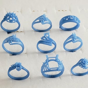 9 Assorted Ladies Rings. Wax Jewelry Patterns for lost wax casting 23-035