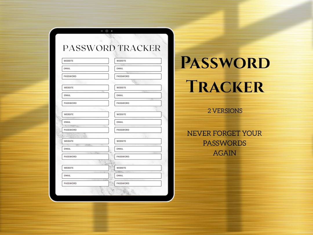 Password Tracker Template: Secure Login Organizer (digital Download) - Etsy