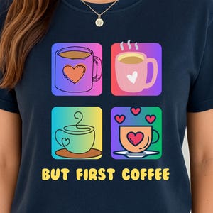 But First Coffee PNG, Retro Coffee Lover Clipart, Trendy Leopard Caffeine Quote, Sublimation Design for Coffee Shirt or Mug