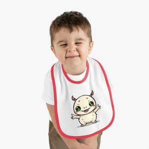 Cute Baby Bib with Contrast Trim - Adorable Feeding Bib for Infants, Baby Shower Gift, Newborn Accessories, Funny Baby Clothes