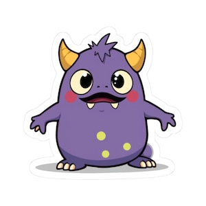 Adorable Monsters Kiss-Cut Stickers, Laptop Decor, Kids Stickers, Funky Art Stickers, Fun Party Favors, Playful Gift Ideas