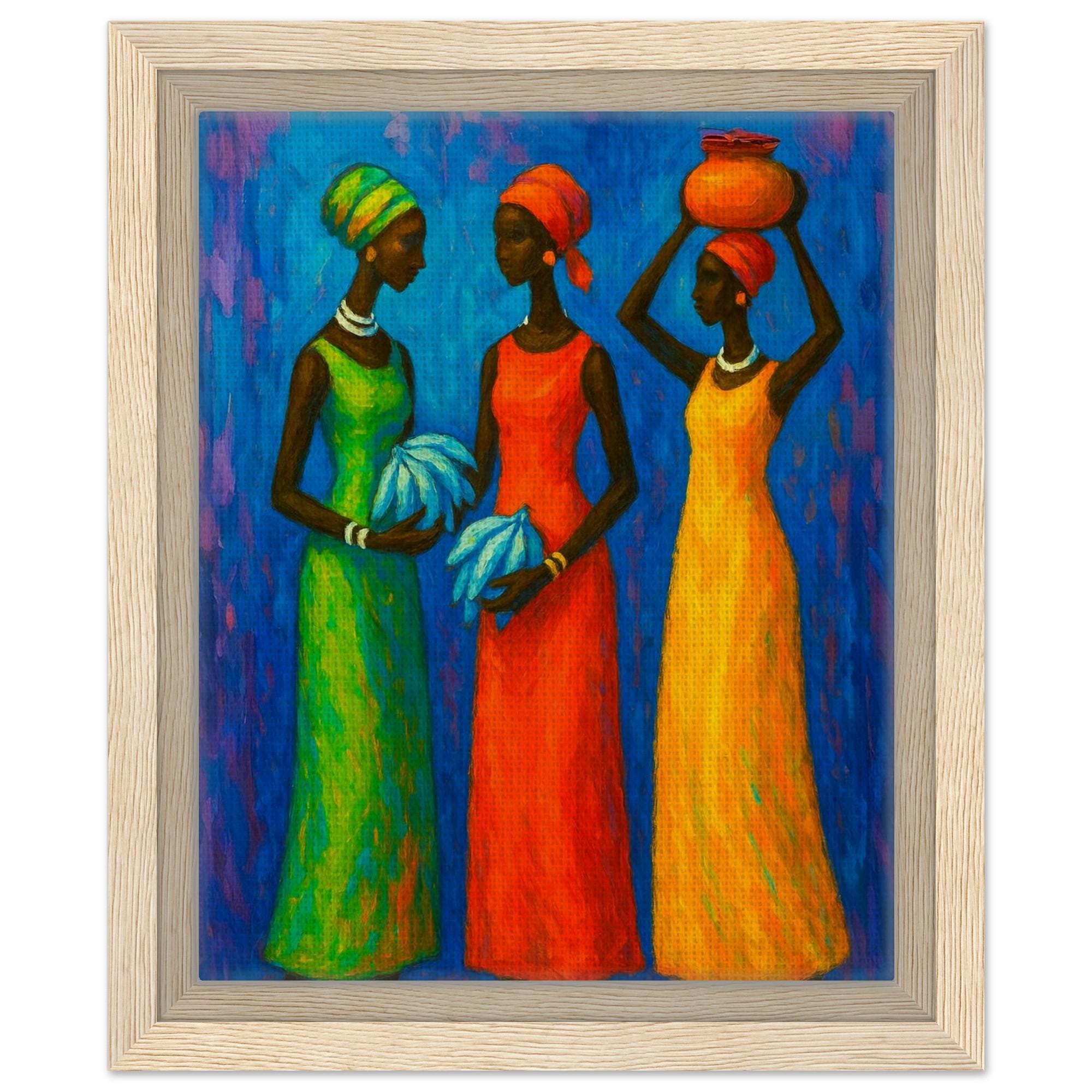 African Tribal Women Canvas Art: Colorful Home & Office Decor - Etsy