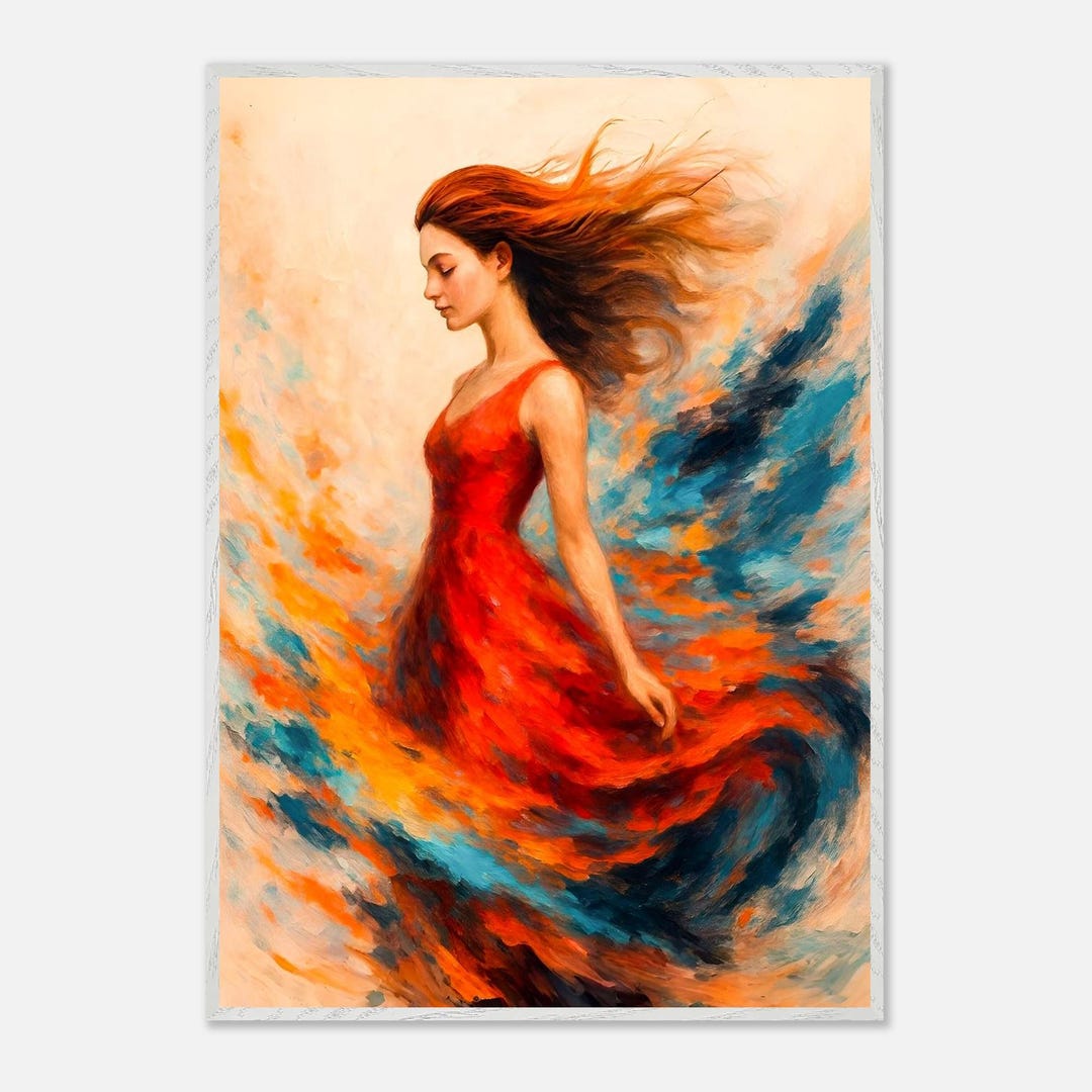 Abstract Woman in Red Dress Canvas Print: Modern Home, Gym, Office ...