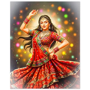 Bollywood Dancer Canvas Art: Colorful Indian Dance Print, Ready to Hang