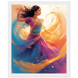 Indian Dancer Art Print: South Asian Folk Dance Home Decor