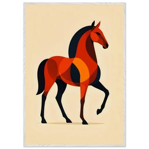 Abstract Horse Canvas Art: Prismatic Geometric Painting, Modern Wall Decor