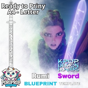 ルミソード – K-pop デーモンハンター – コスプレ小道具の設計図 – PDF A4 / レター / 概要パターン – 英語とスペイン語のガイド