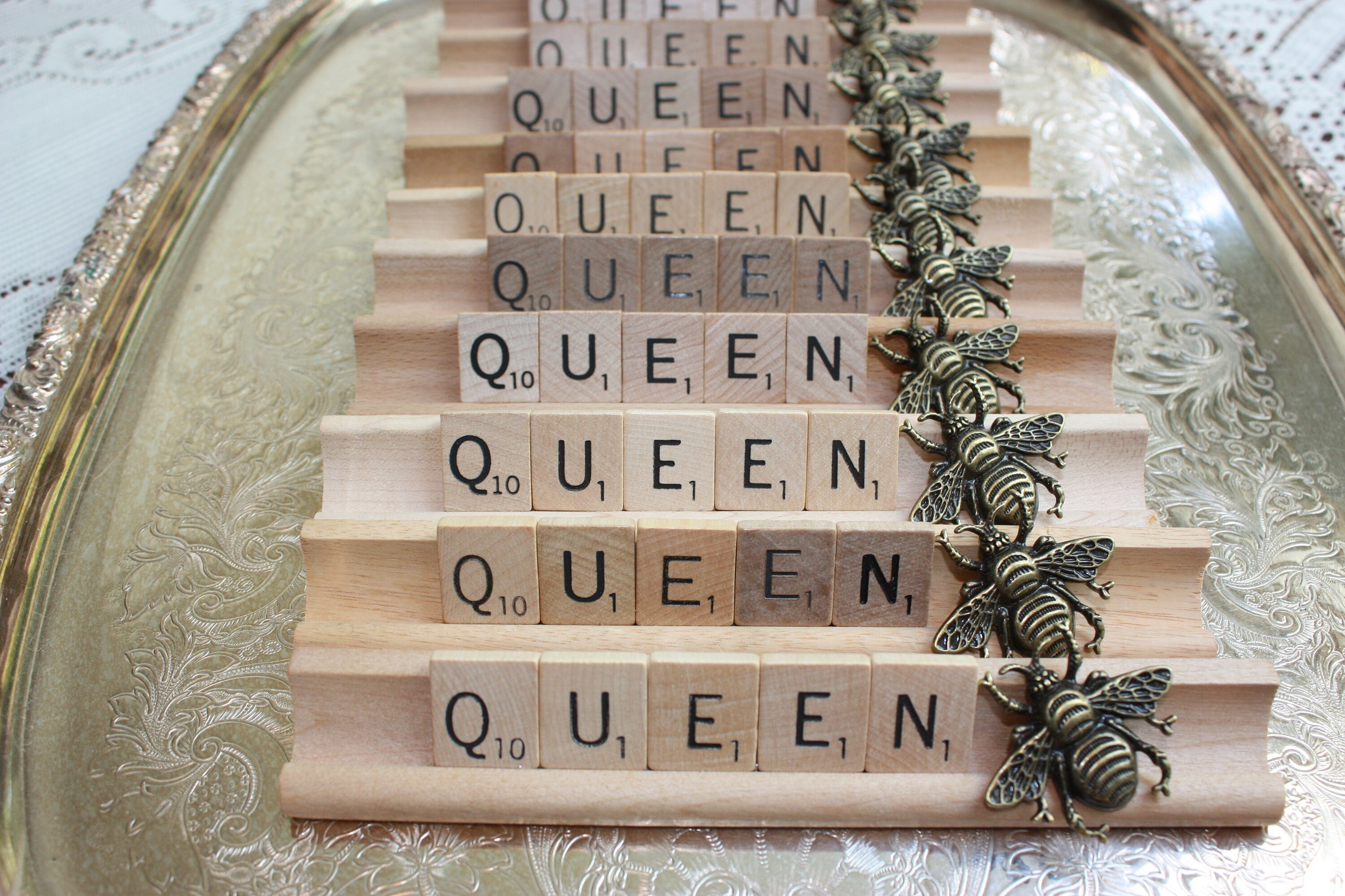 Queen Bee Altered Scrabble Rack Altered Scrabble Tile Bumble Bee Quee…