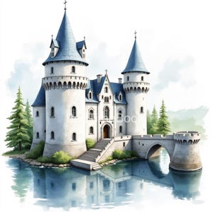 20 Medieval Castle Clipart, Watercolour Kingdom, Watercolour Clipart, High Quality PNGs, Digital download, High resolution, Paper Craft S13
