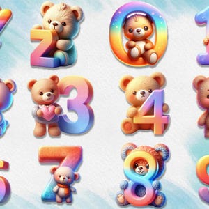 36 Teddy Bear Alphabet Clipart Bundle PNG | Cute Bee Letters for Invitations, Nursery Decor, Scrapbooking, Crafts V24