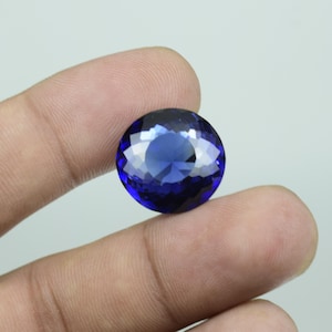 21 CT. AAA Grade Handmade Round Sapphire | Flawless Ceylon African Blue Gem for Statement Jewelry & Designer Pieces 17x08 MM.