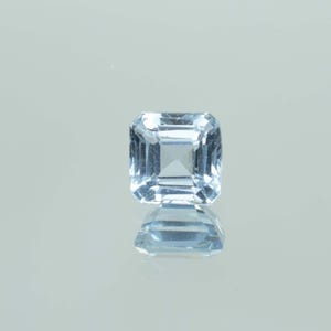 AAA Aquamarine Loose Stone: Certified Square Cut Blue Gemstone, 10x07mm