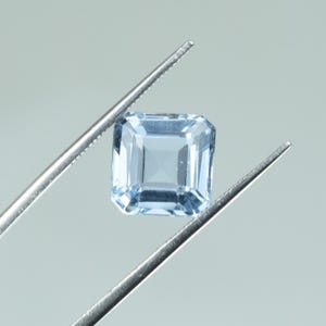 AAA Quality Faceted Aquamarine Square Cut Blue Gem | Natural March Birthstone | DIA Jewelry Supply | Beautiful Blue Crystal for Ring.